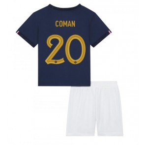 Francuska Kingsley Coman #20 Domaci Dres za Dječji SP 2022 Kratak Rukavima (+ kratke hlače)